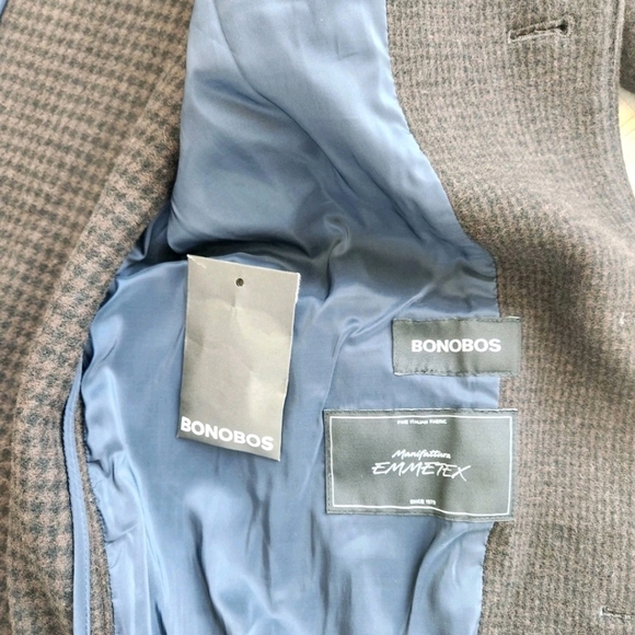 Bonobos Men's The Italian Wool Houndstooth Car Button Up Coat Size M - Picture 9 of 13